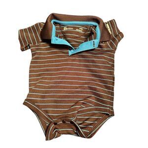 Under Armour collared bodysuit baby boy sz 3-6 months dri fit black/blue
